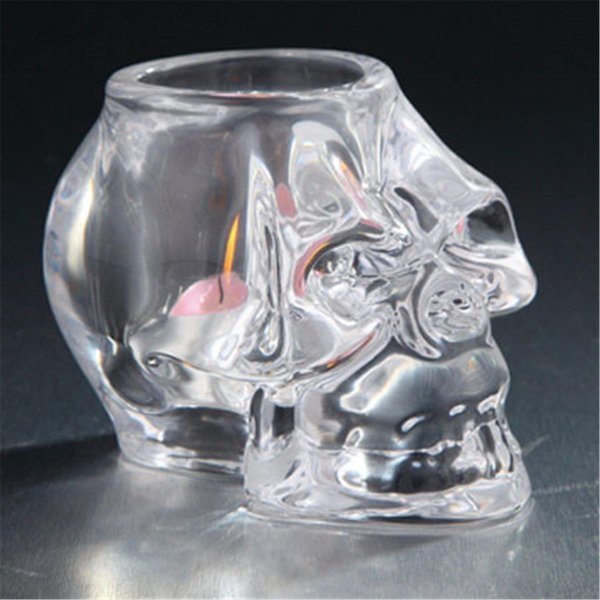 Diamond Star Diamond Star 68053 5.5 x 5.5 x 4 in. Glass Skull Candle Holder; Clear 68053